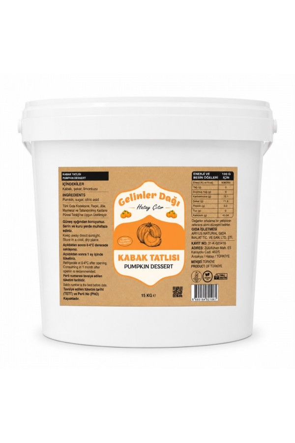 Kireçte Çıtır KÜP Hatay Kabak Tatlısı NET 15 KG KOVA Kireçte Çıtır KÜP Hatay Kabak Tatlısı NET 15 KG KOVA